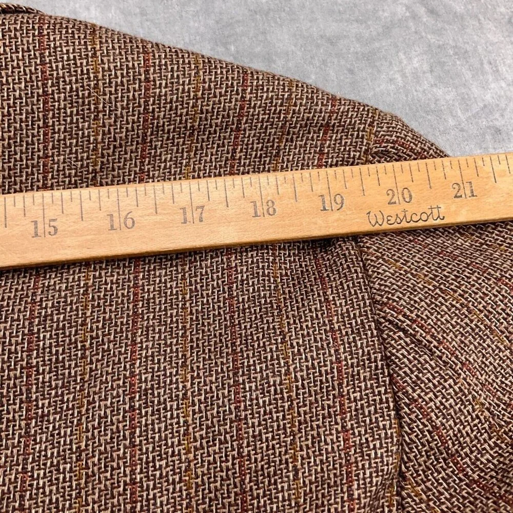 JB Blazer Men 44‎ Brown Rust Stripe Polyester Knit Classic Career Jacket 60s VTG